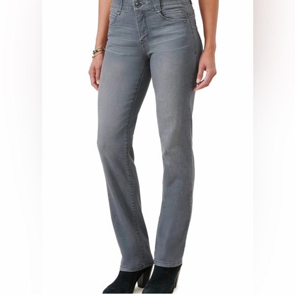 Democracy Ab Solution Grey Straight Leg Jeans - Picture 2 of 10